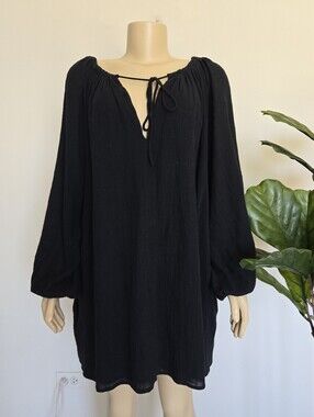 SABO Australia Tunic-Dress 100% Cotton Black Color Women's Size L